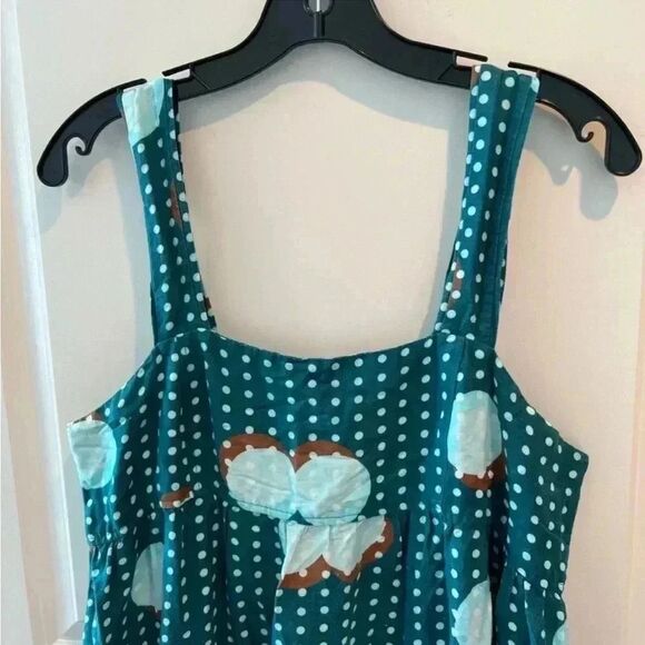 Hunter Bell Teal Polka Dot Midi Dress - Picture 8 of 15